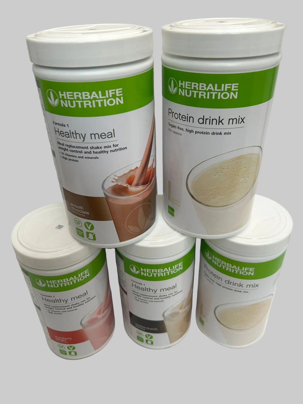 3 x Herbalife Formula 1 & 2 x Protein Drink Mix Bundle – Herbal 