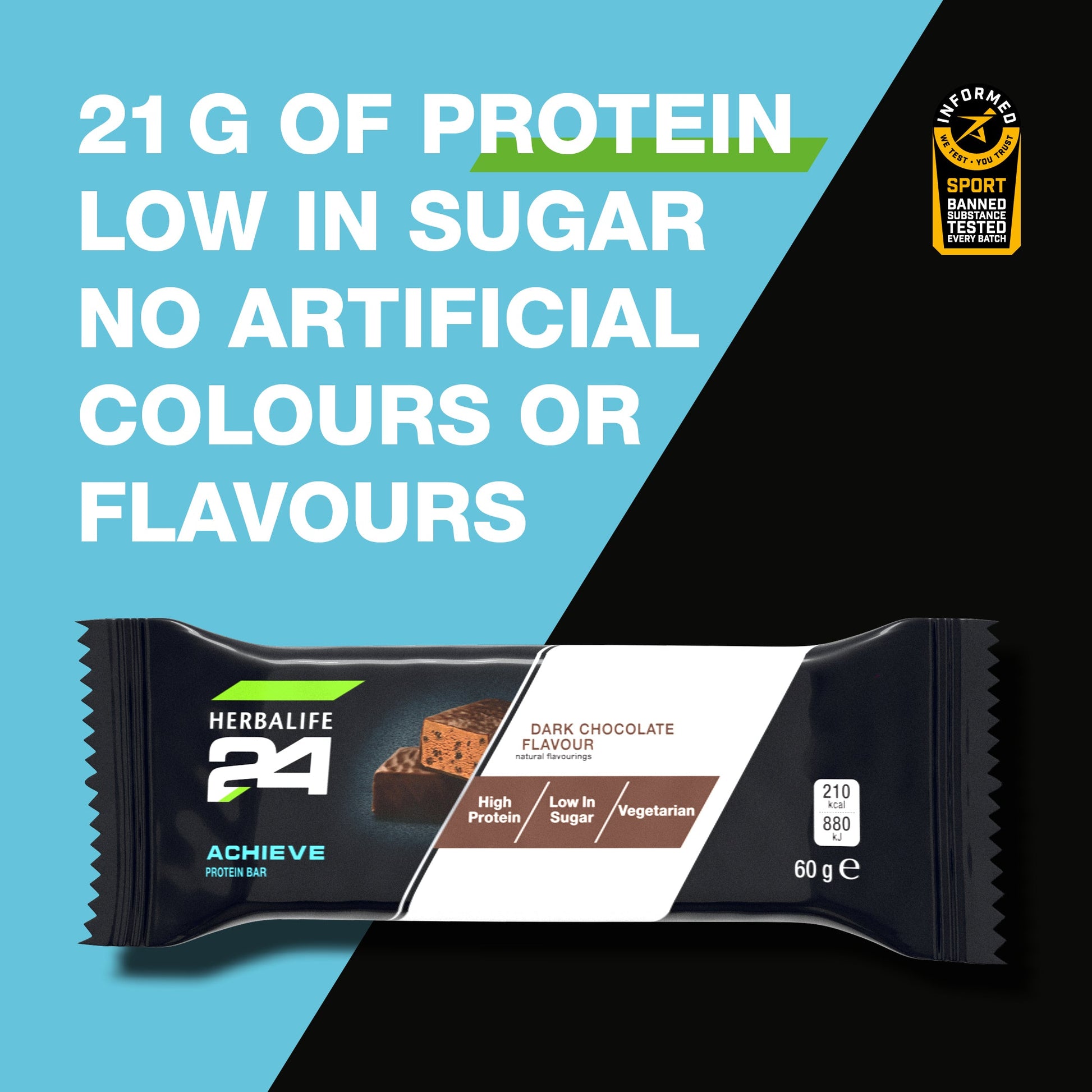 H24 Achieve Bar Dark Chocolate 6 x 60g bars per box